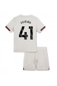 Fotbalové Dres Chelsea Estevao Willian #41 Dětské Venkovní Oblečení 2025-26 Krátký Rukáv (+ trenýrky)